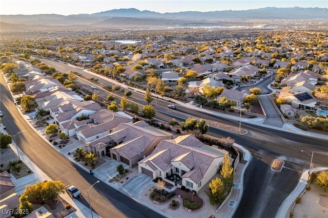 aerial view with a mountain view