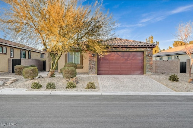 view of front of house with a garage