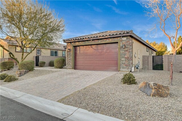 view of front of house with a garage