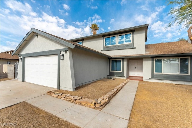 front facade with a garage