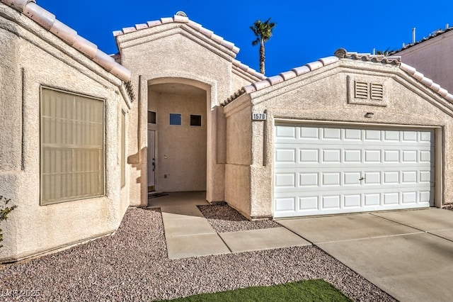 exterior space featuring a garage