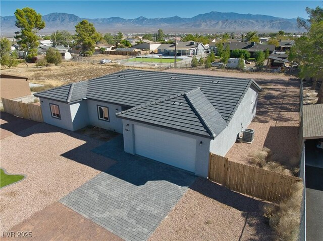 aerial view with a mountain view