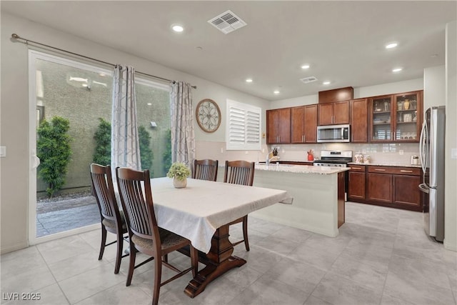 dining area with sink