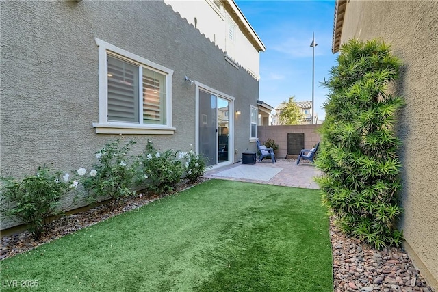 view of yard with a patio area