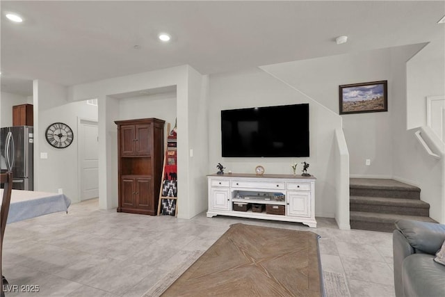 view of tiled living room