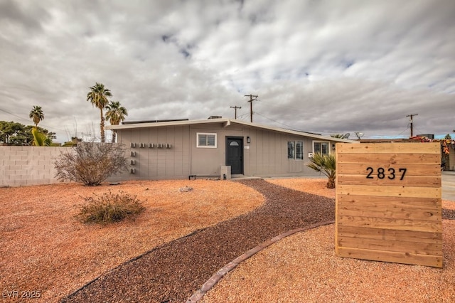 exterior space with a garage