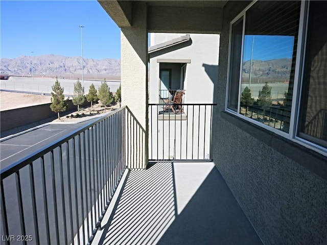 balcony with a mountain view