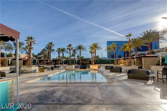 view of pool with a patio area