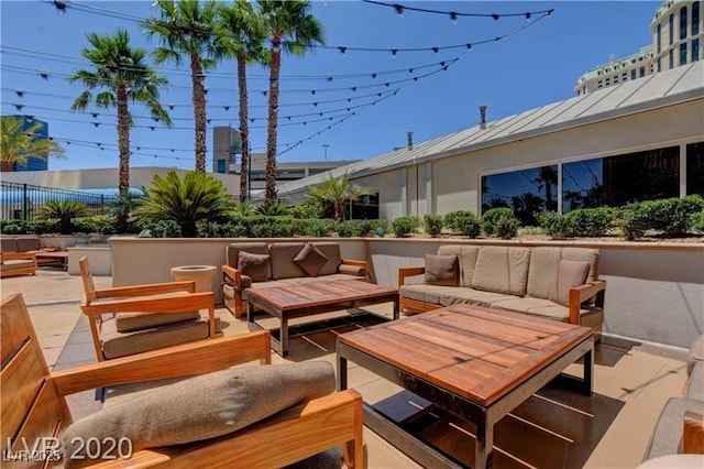 view of patio featuring an outdoor hangout area