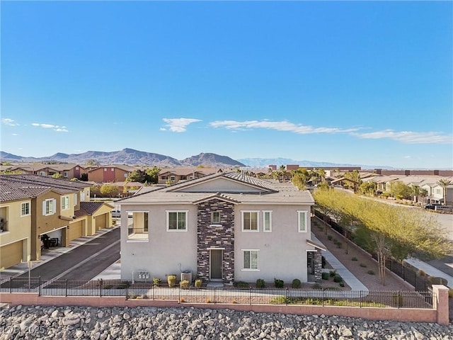 exterior space featuring a mountain view