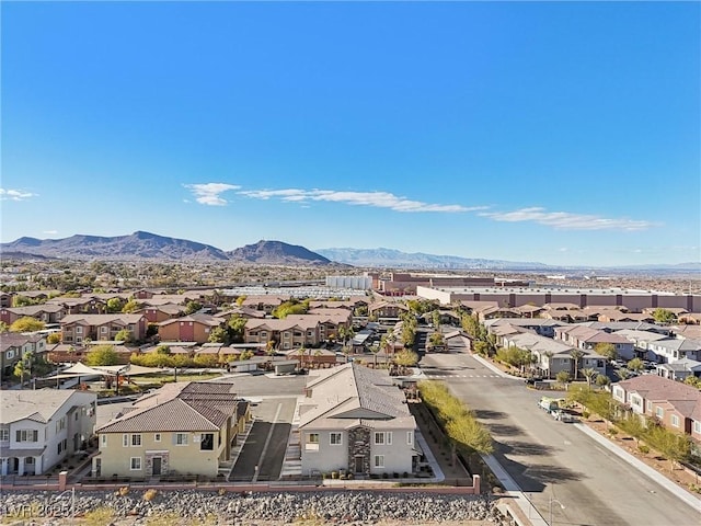 drone / aerial view with a mountain view