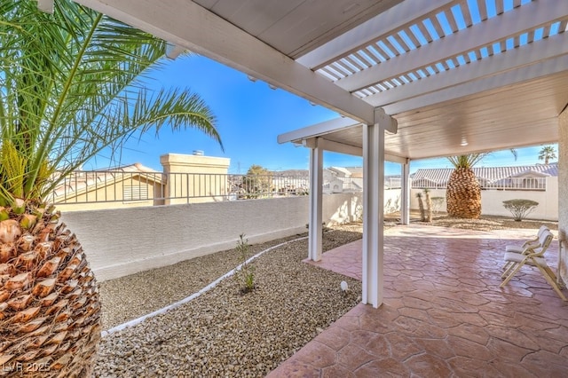 view of patio / terrace featuring a pergola