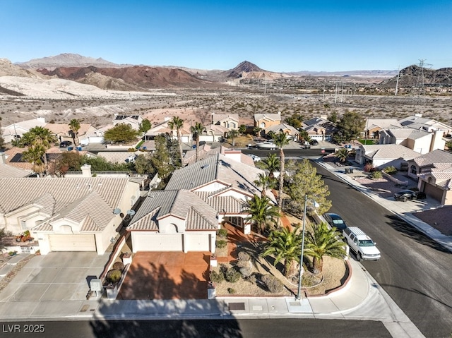 bird's eye view featuring a mountain view