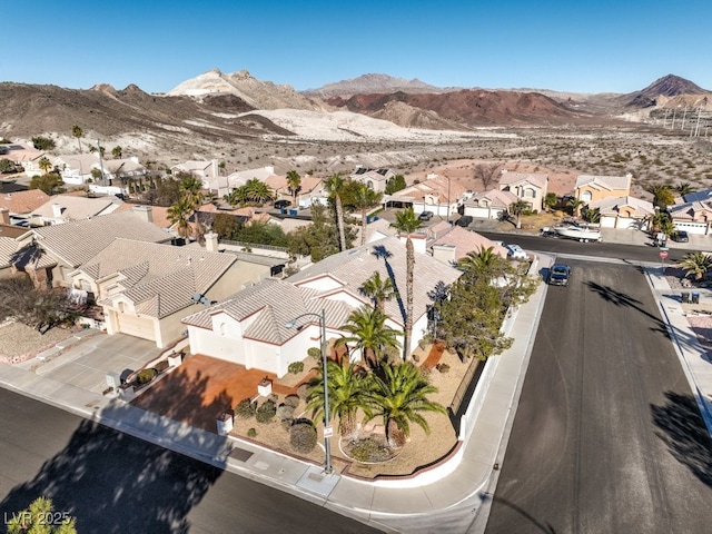 drone / aerial view with a mountain view