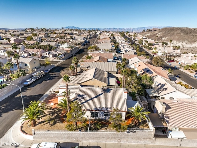 aerial view with a mountain view