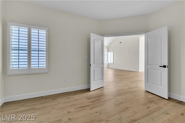 empty room featuring light wood-type flooring