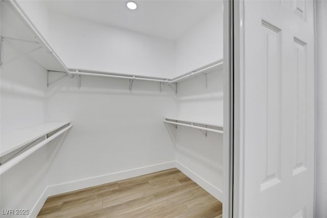 spacious closet featuring hardwood / wood-style floors