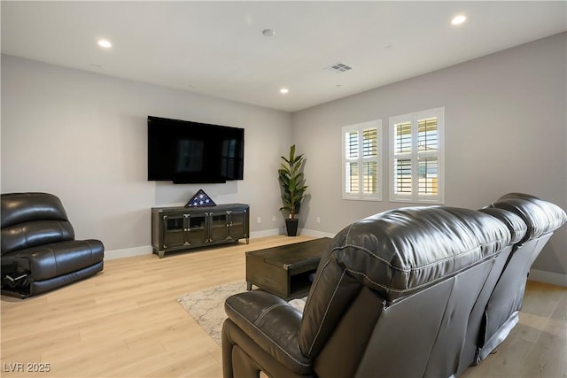 living room featuring light hardwood / wood-style floors