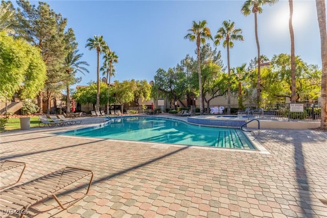 view of pool with a patio