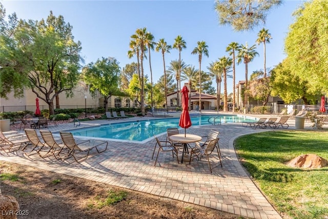 view of pool with a patio area