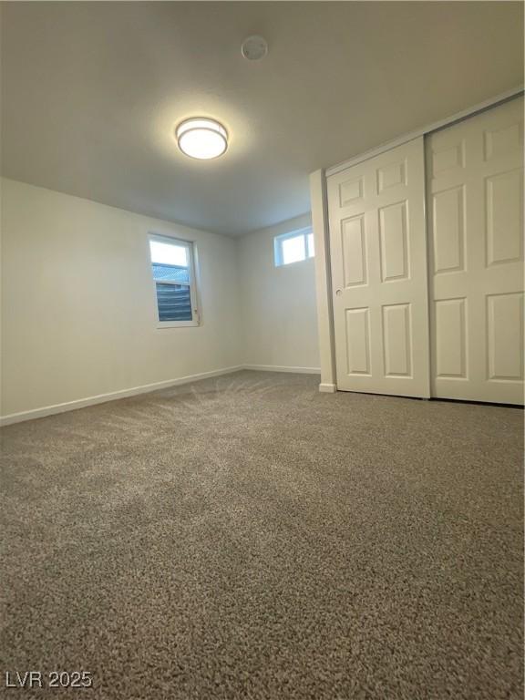 basement with carpet