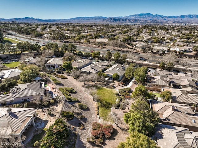 aerial view with a mountain view