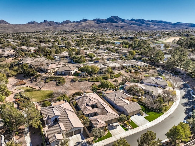 aerial view with a mountain view