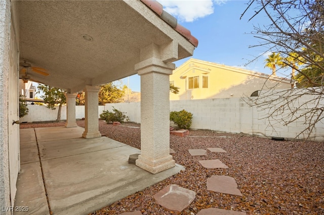 view of patio / terrace with ceiling fan