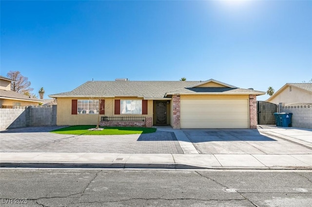 ranch-style house featuring a garage