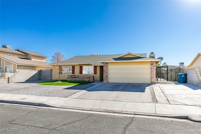 single story home featuring a garage