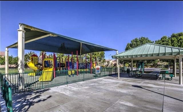 view of property's community featuring a playground