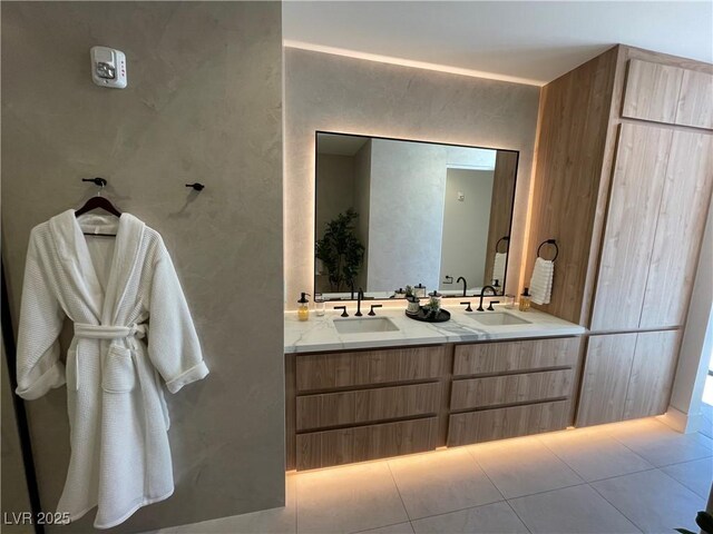 bathroom featuring vanity and tile patterned floors