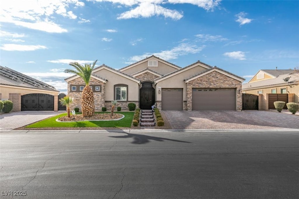 view of front of house with a garage