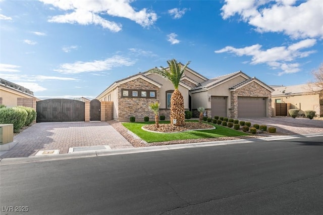 view of front of home with a garage