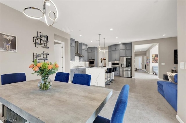 dining room featuring sink