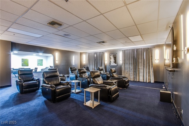 cinema room with carpet