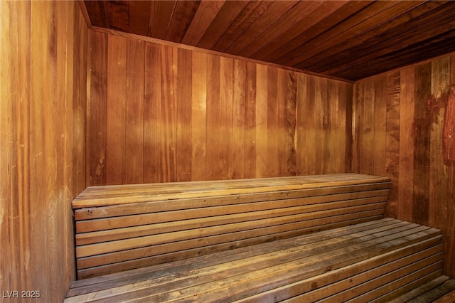 view of sauna