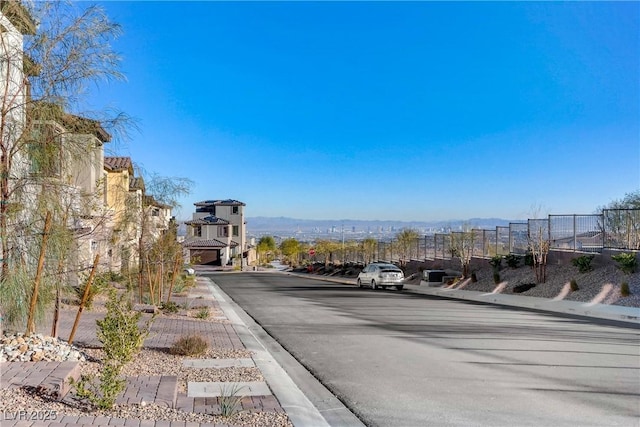 view of street featuring a mountain view