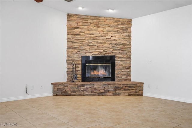 interior details with a fireplace