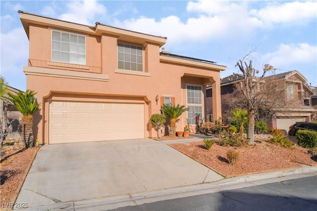 view of front of house with a garage