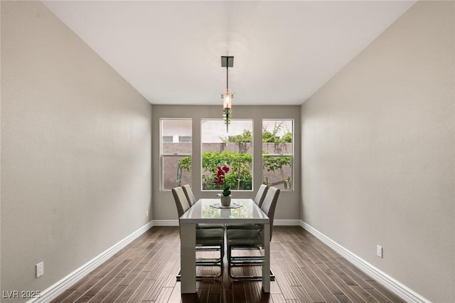 dining room with dark wood-type flooring