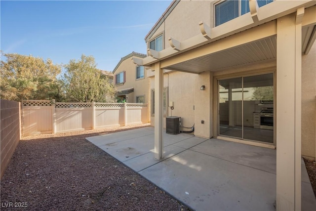 view of patio featuring central AC unit