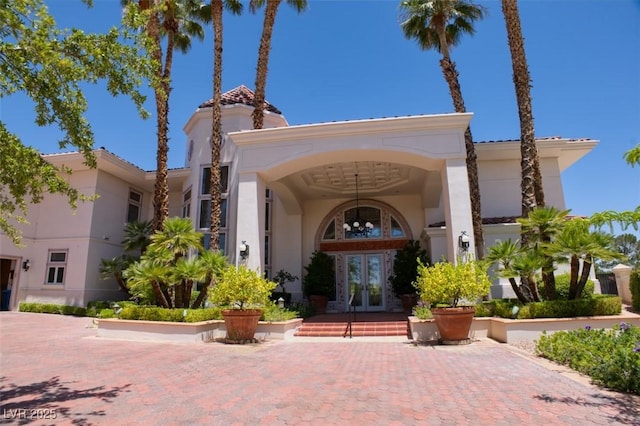 property entrance with french doors