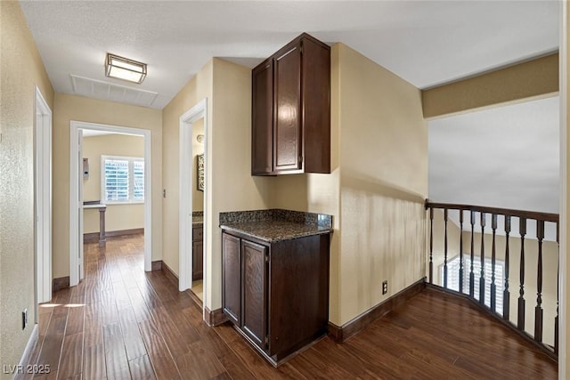 hall featuring dark hardwood / wood-style floors