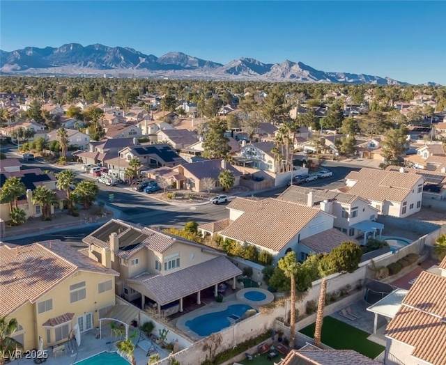 aerial view featuring a mountain view