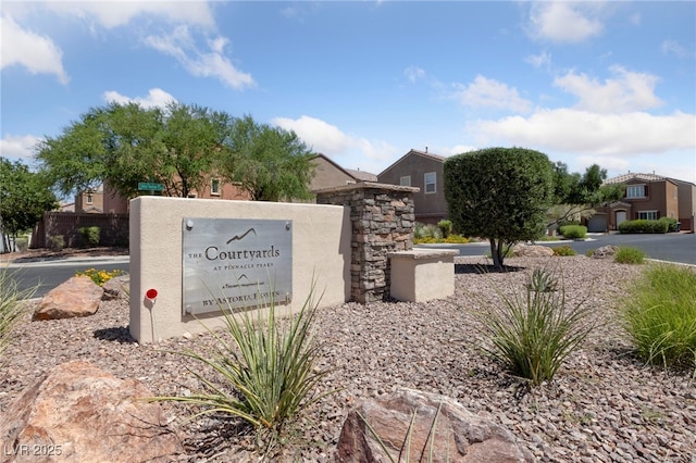 view of community sign