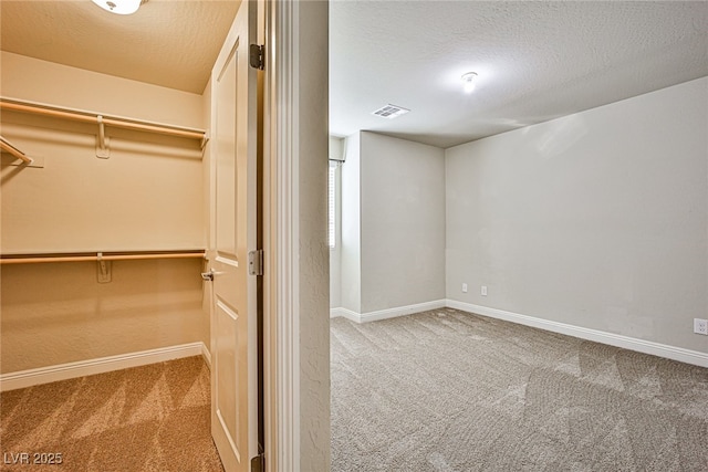 spacious closet with carpet