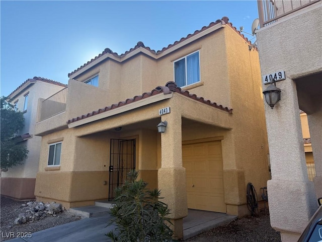 view of side of home with a garage