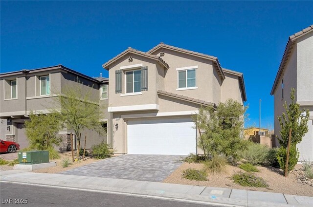 view of front of house with a garage