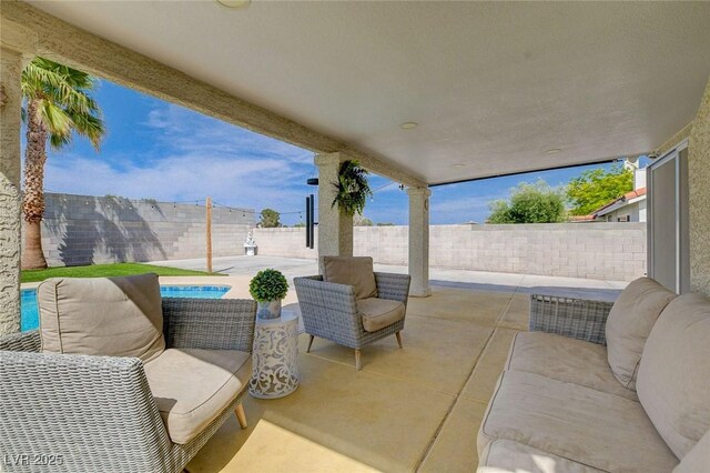 view of patio with outdoor lounge area